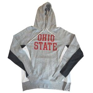 Ohio State Buckeyes Grey Red Colorblock Hoodie Sweatshirt